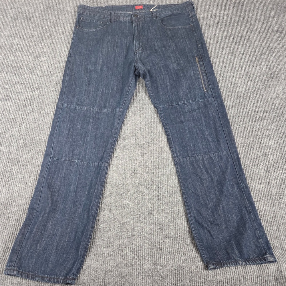 Sean John Relaxed Hamilton Dark Wash Zip Pocket Straight Leg Jeans Mens 40/44x31